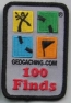 Official Geocaching.com 100 Finds Patch